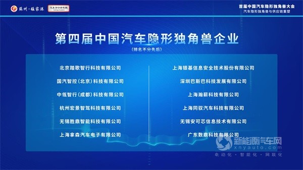 中國汽車隱形獨角獸大會