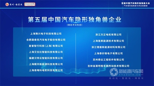 中國汽車隱形獨角獸大會
