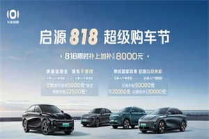 限時(shí)享至高5.8萬(wàn)元補(bǔ)貼 長(zhǎng)安啟源推出最新購(gòu)車政策