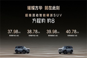 國貨旗艦，智勇雙全，方程豹 豹8正式上市，售價37.98萬元起