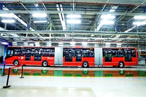 即將出口墨西哥!宇通首輛26米純電動雙鉸接公交車成功下線