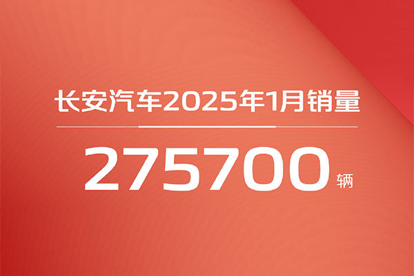 長安汽車2025年1月銷量275,700輛