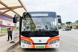 中車純電公交駛?cè)肫斩G色引擎串起茶咖香徑